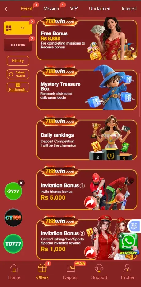 788WIN Game permotions